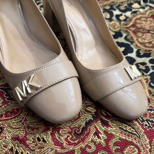 Michael Kors Nude Heels with Gold Accent